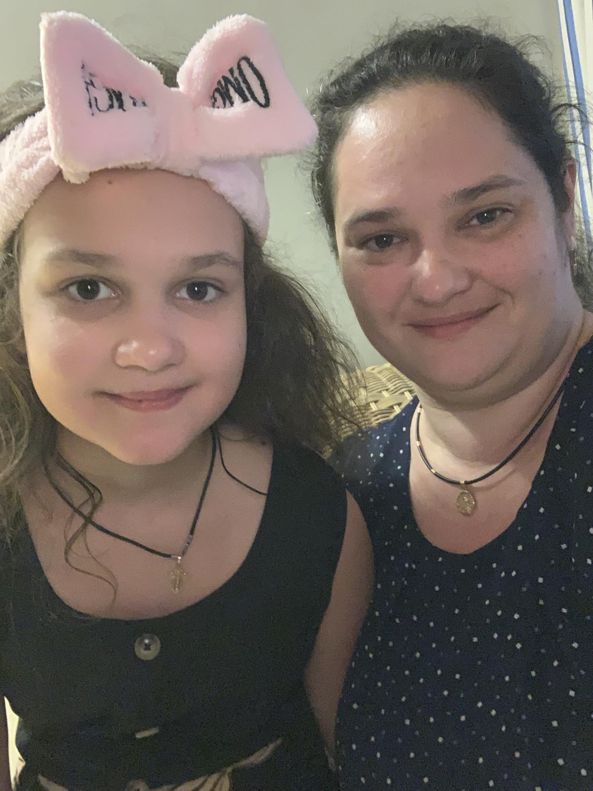 A woman and child