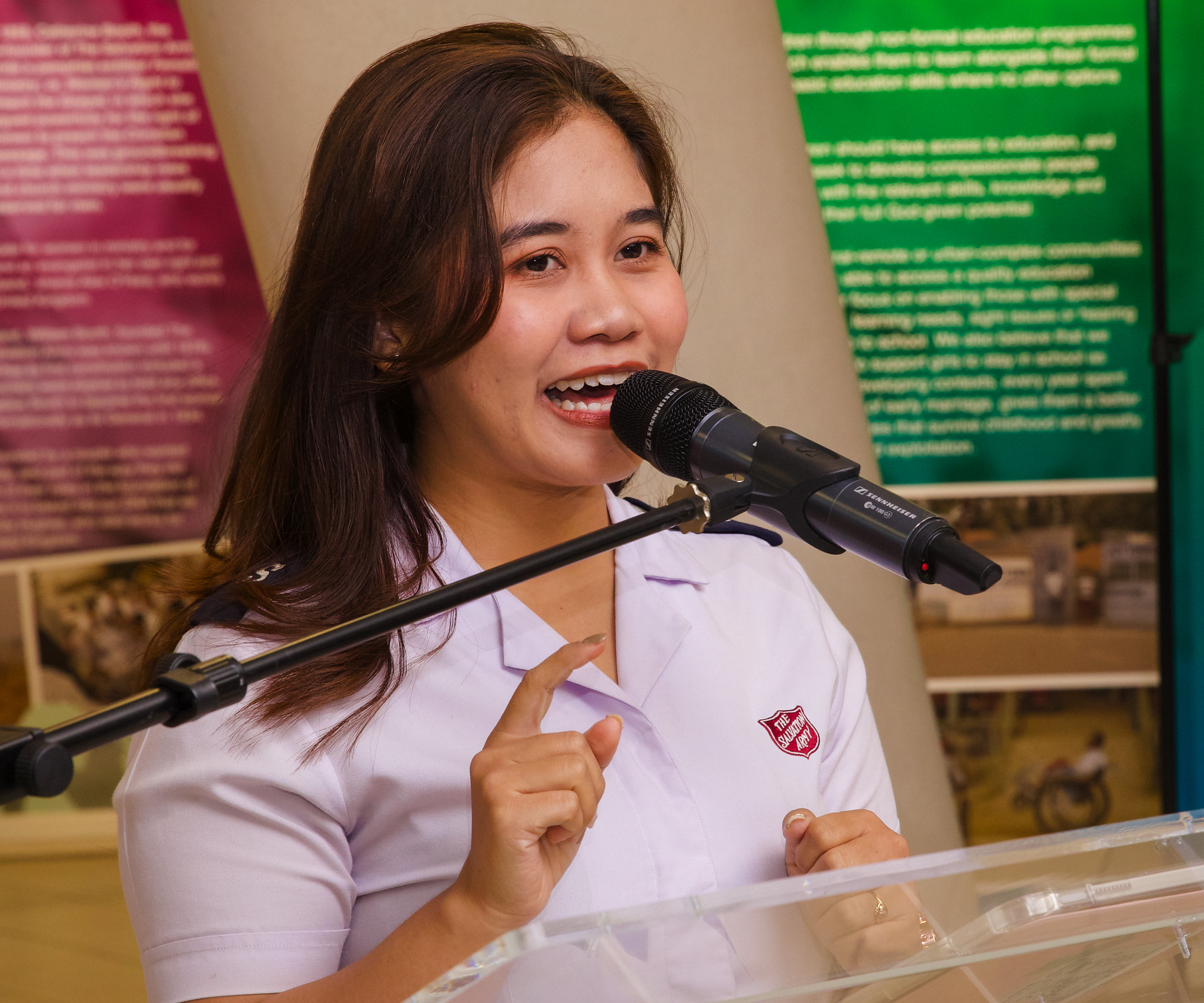 Krisna Puspita gives a speech