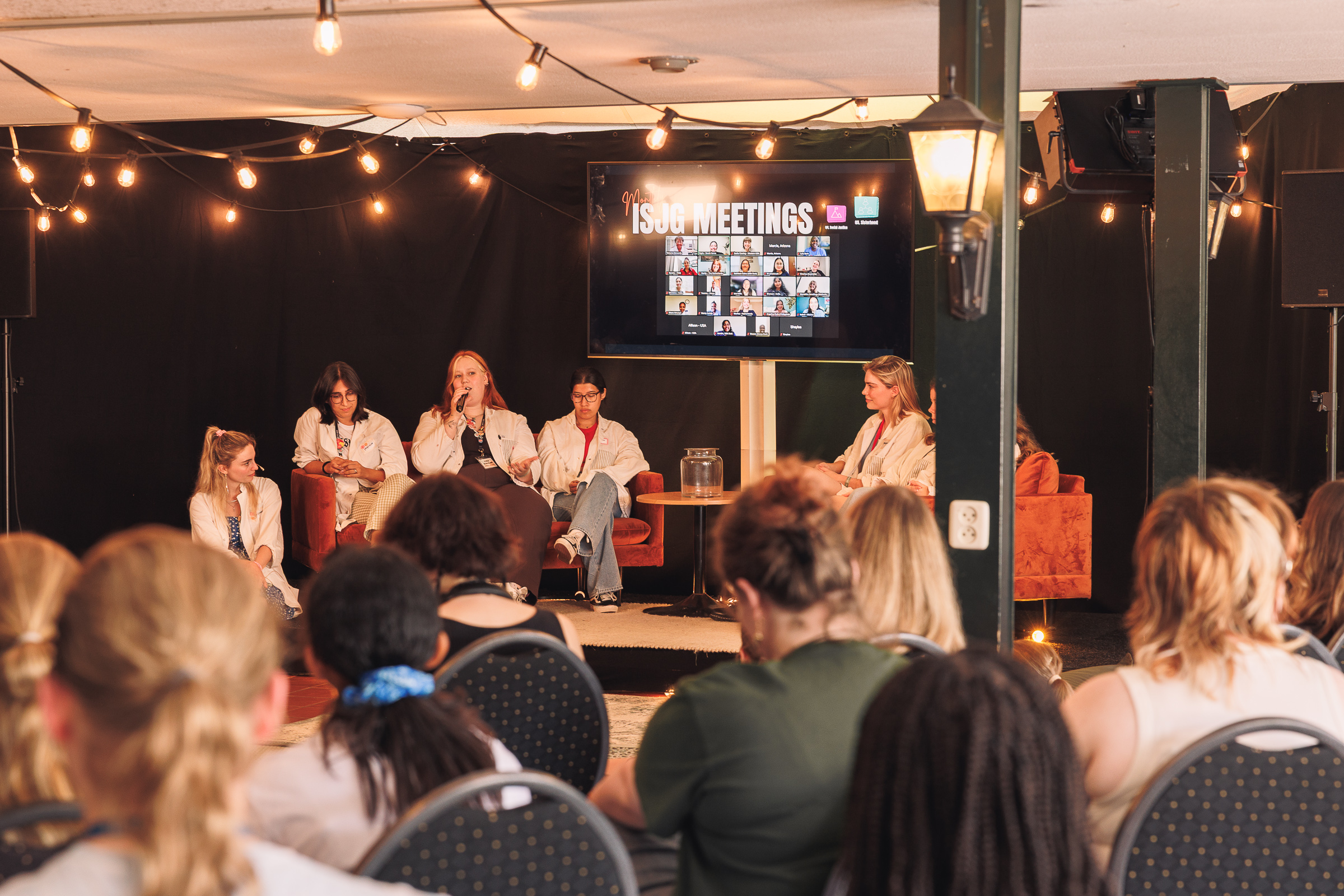 Young people take part in a panel discussion