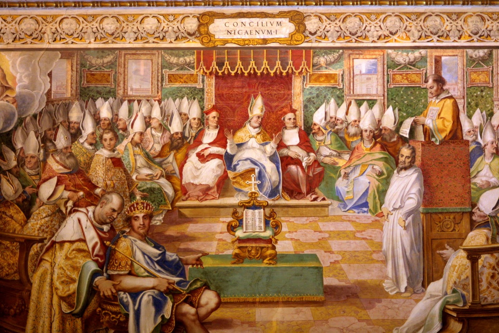 A fresco of the council of Nicea, which is displayed at the Vatican
