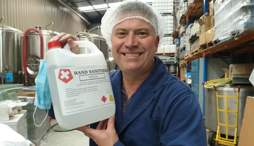 Brewer making sanitiser for The Salvation Army