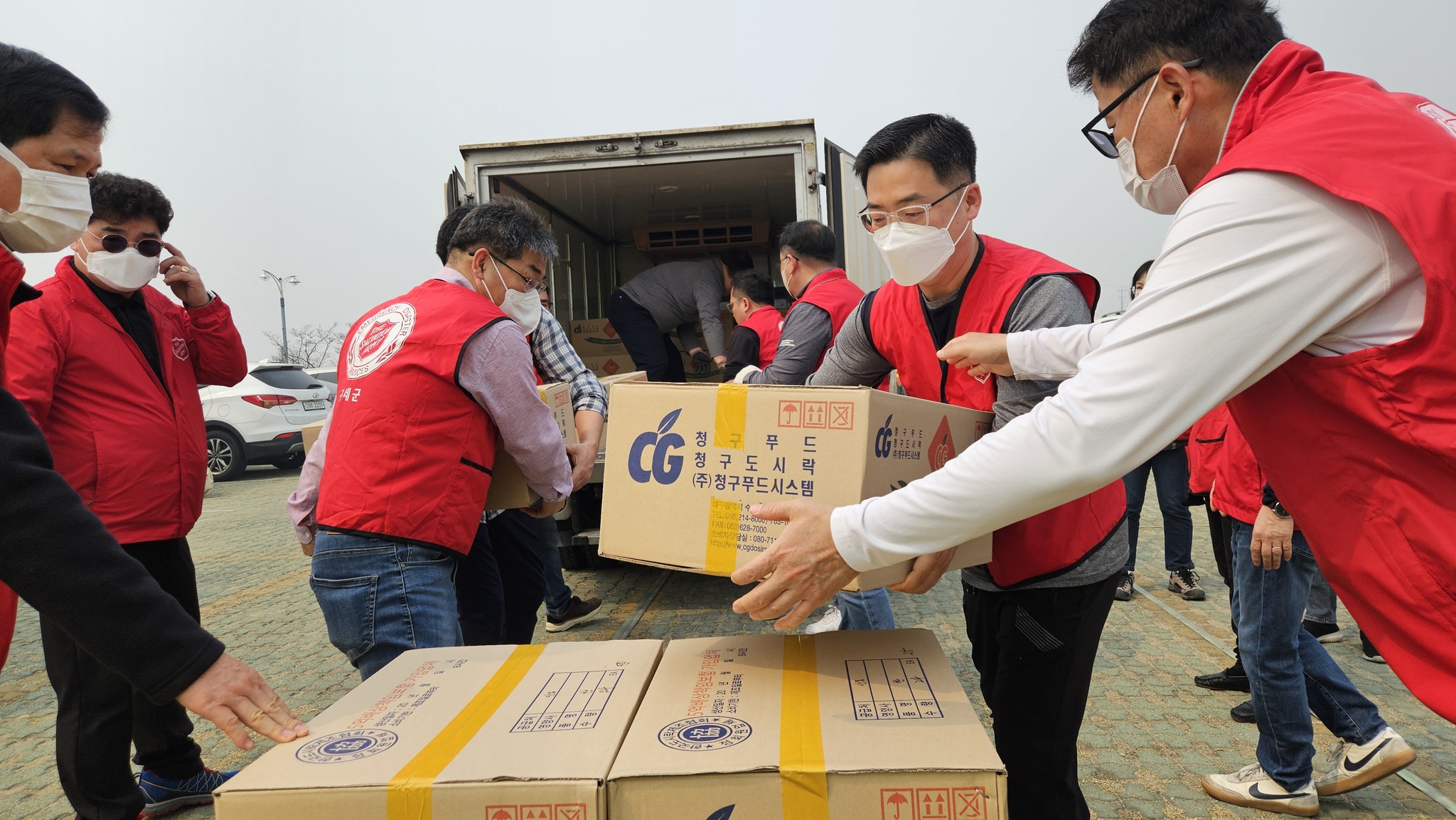 Salvation Army team providing emergency relief operations.