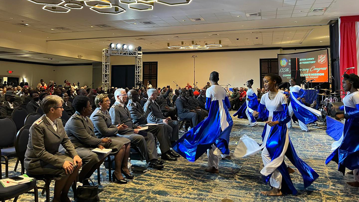 Dancers taking part in the Caribbean Territory's 135th anniversary celebrations