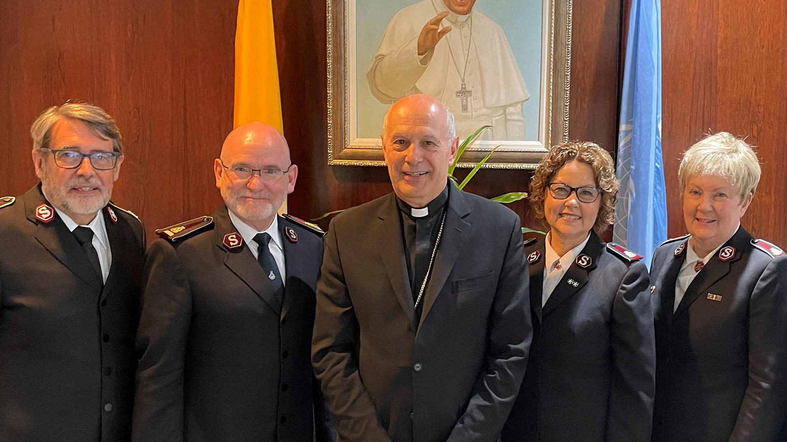 The Salvation Army delegation meet Archbishop Gabriele Caccia