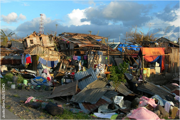 Destruction in Leyte province caused by Typhoon Haiyan