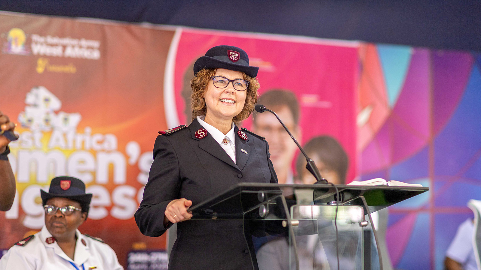 Commissioner Bronwyn Buckingham stands at a lectern