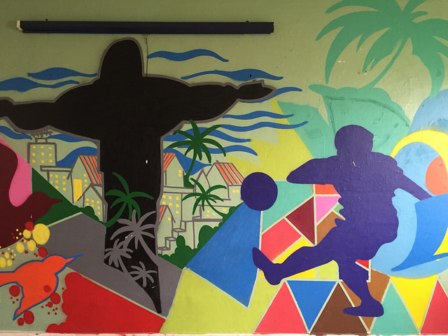 Sports mural at a Salvation Army centre in Rio