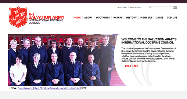 Screen grab - International Doctrine Council website