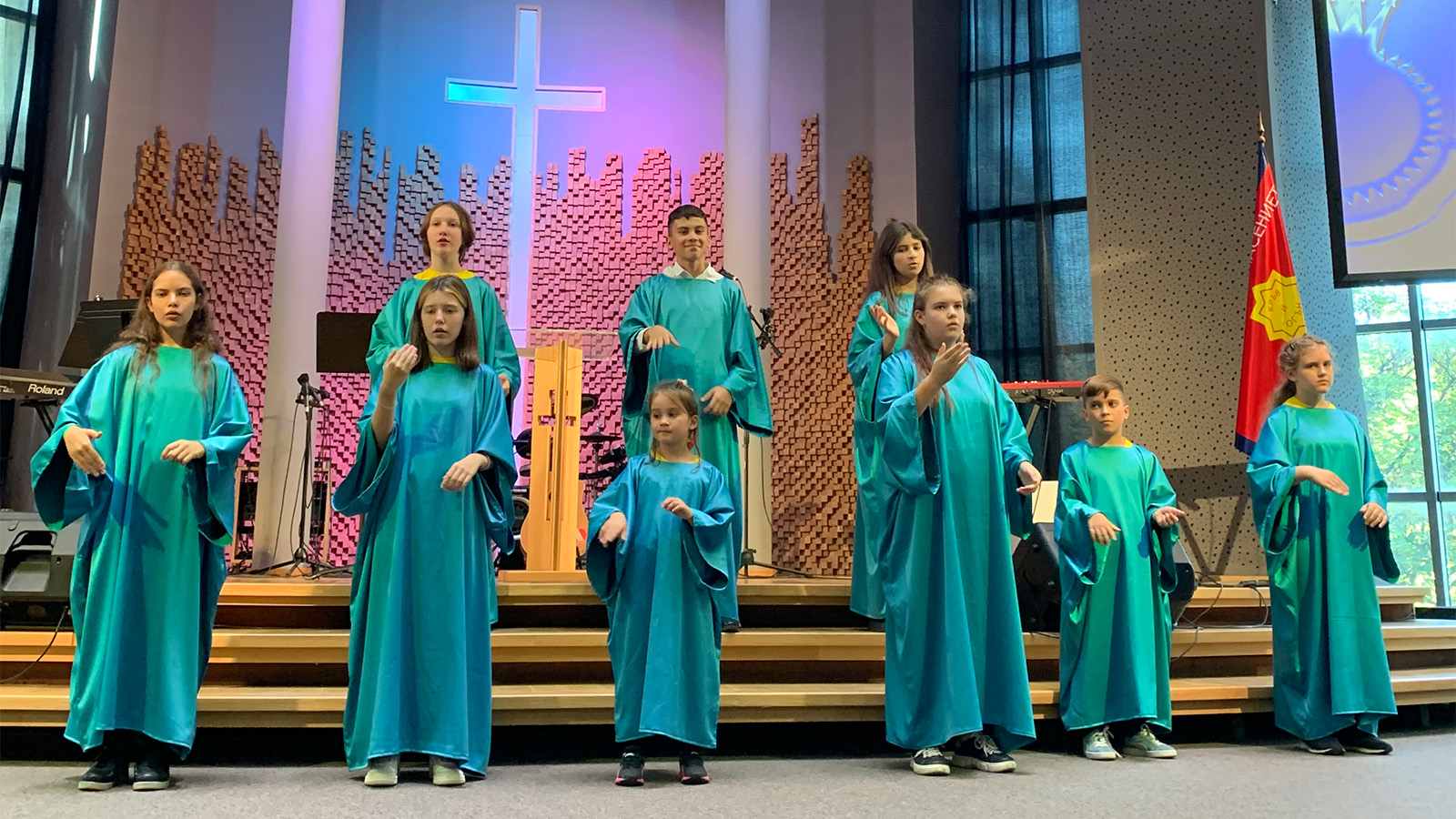 Young people sing the worship song 'Stars will Fade'