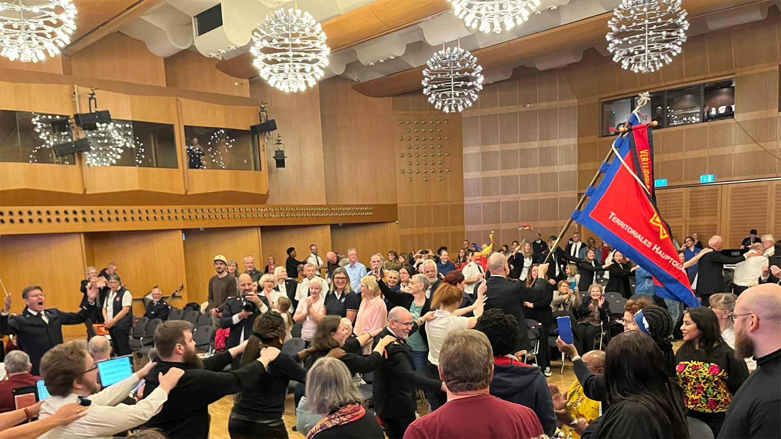 Worship during the General's visit to Germany