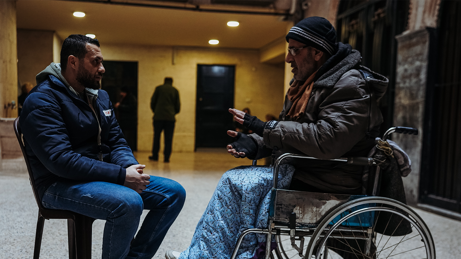 Subhi speaks to a representative from ZOA