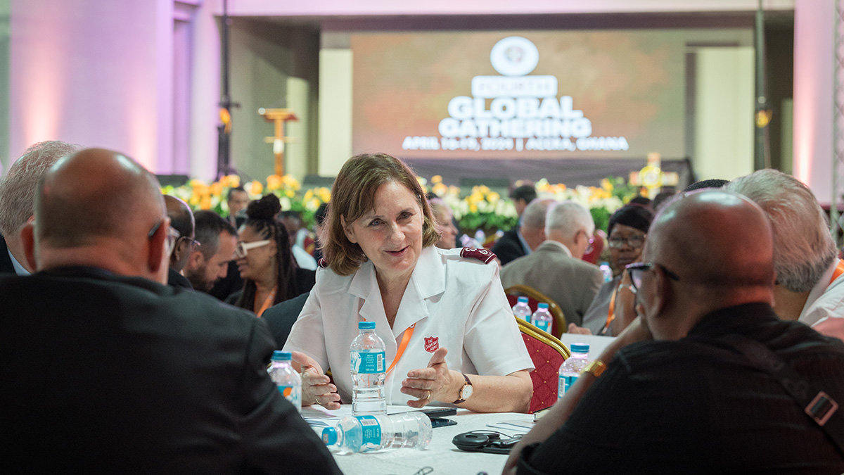 Commissioner Paone takes part in a group discussion at the Global Christian Forum (Photo: Albin Hillert)