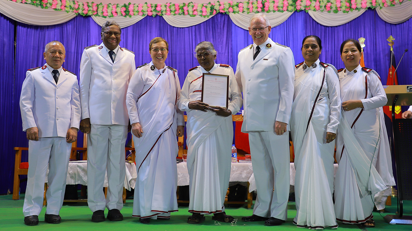 Major Dr Ruby Samuel is admitted to the Order of the Founder