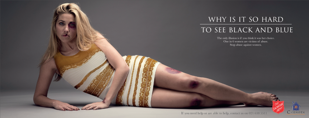 Why is it so hard to see black and blue? #thedress-inspired advertising campaign for The Salvation Army in South Africa (courtesy Ireland Davenport)