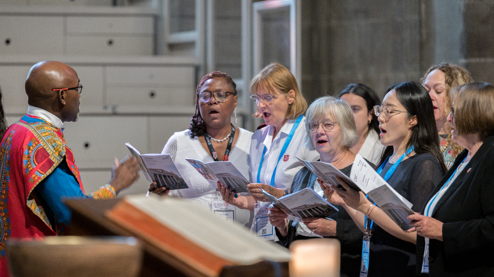Choir during 75th anniversary worship in St Pierre Cathedral, Geneva (Credit: Albin Hillert)