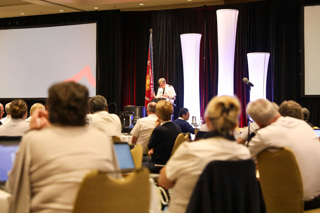 Commissioner Ted Horwood leads the session
