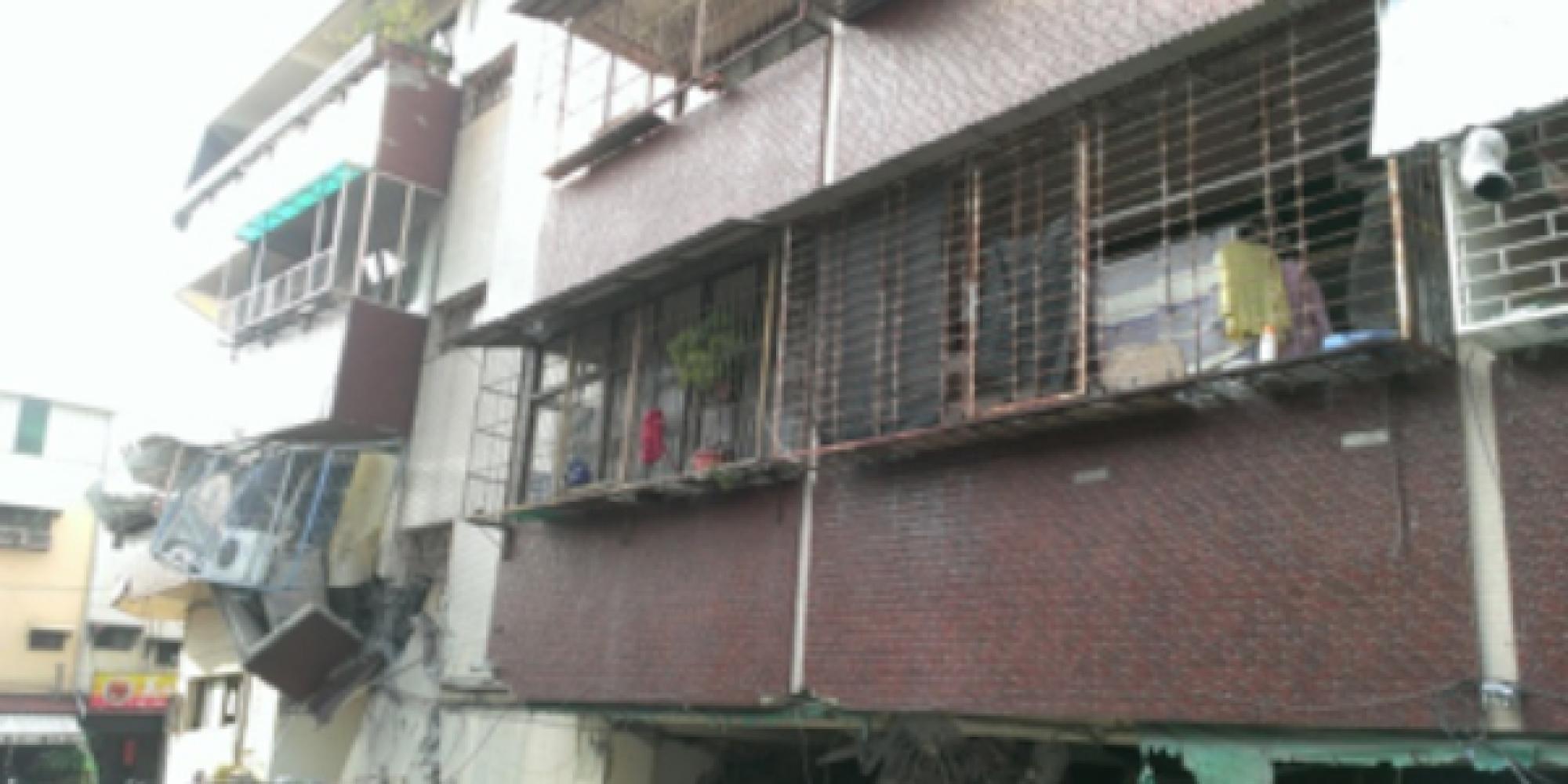 Collapsed building in Tainan 