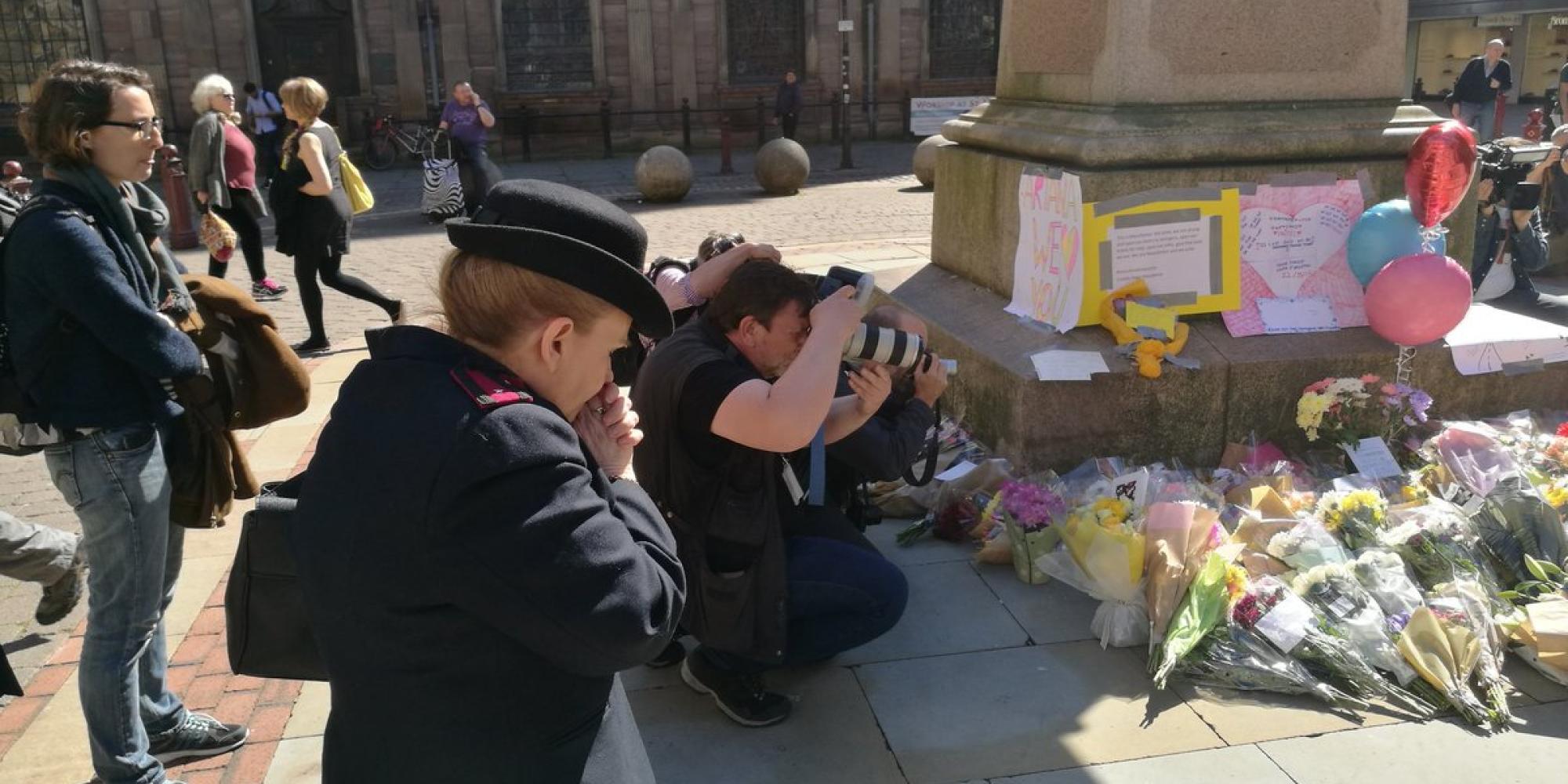 Salvation Army officer at prayer vigil