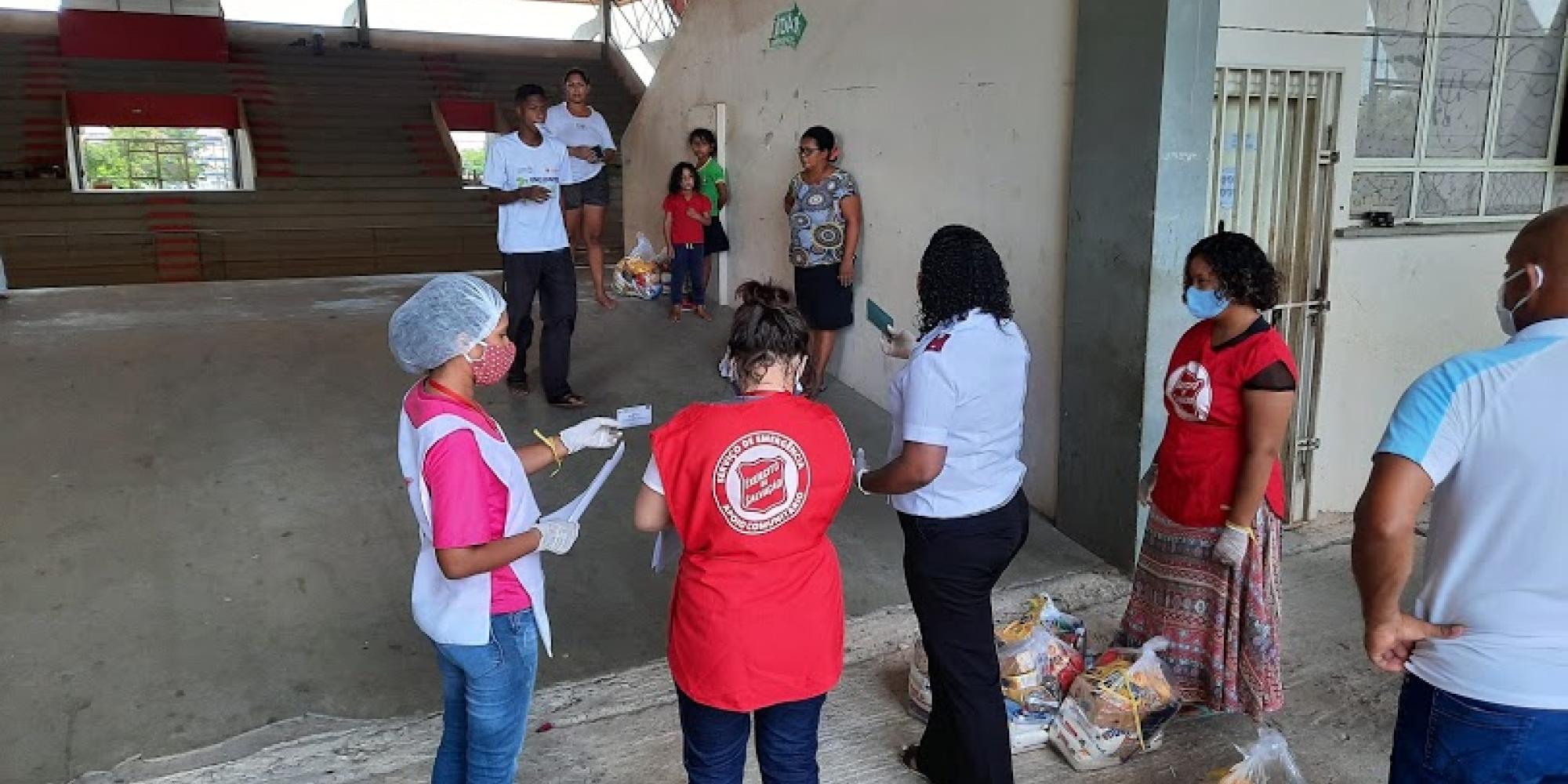 Distributing essential supplies to refugees in Boa Vista, Brazil