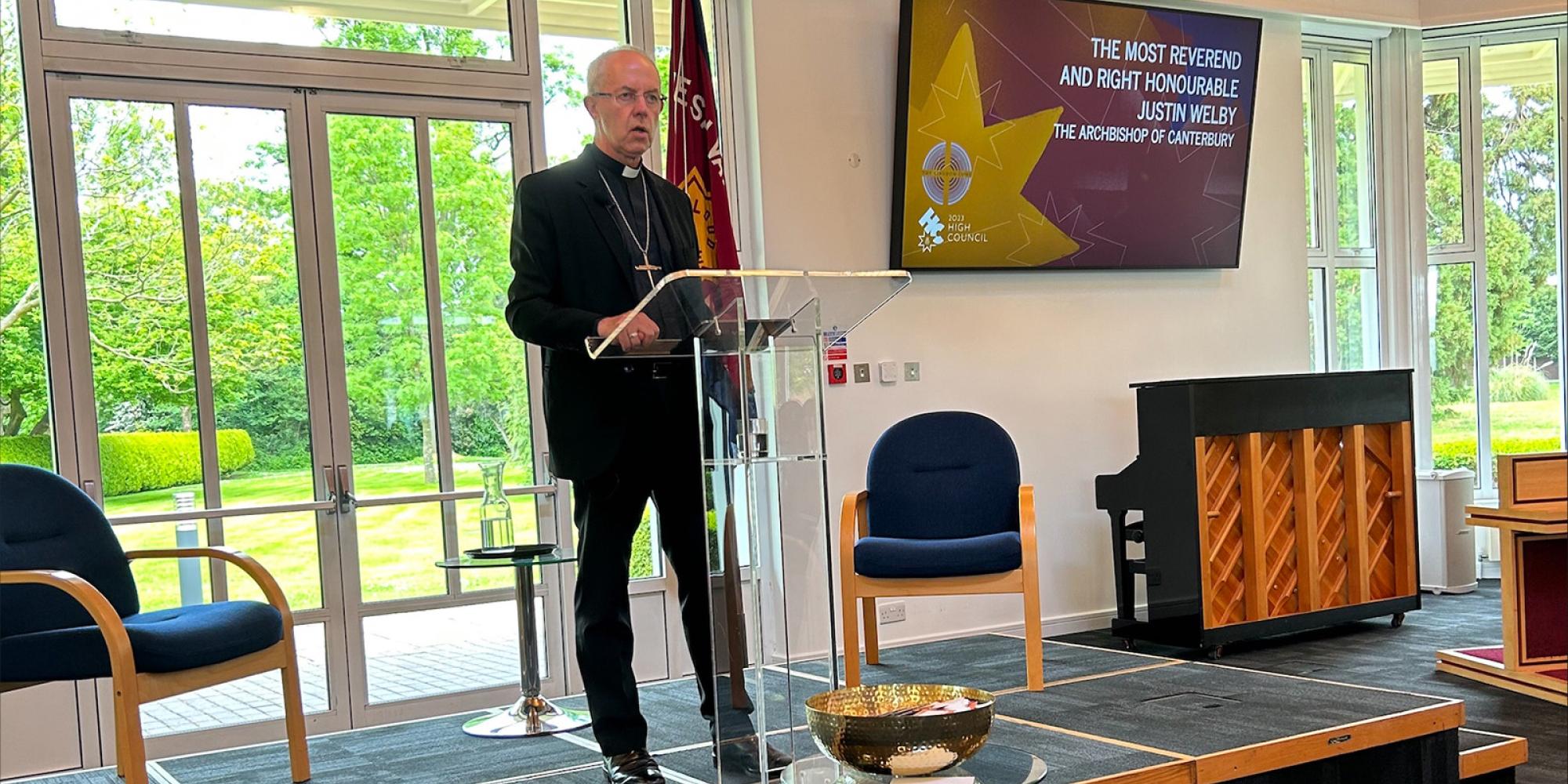 The Archbishop of Canterbury addresses the High Council