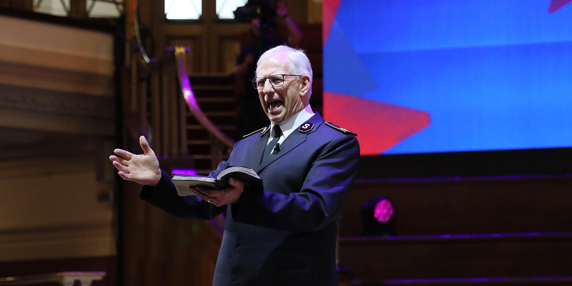 General Brian Peddle preaching