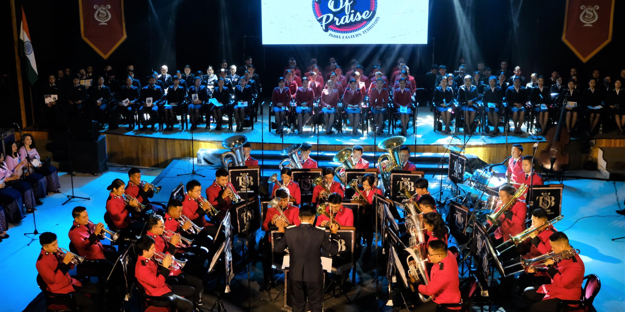 A Salvation Army brass band in concert