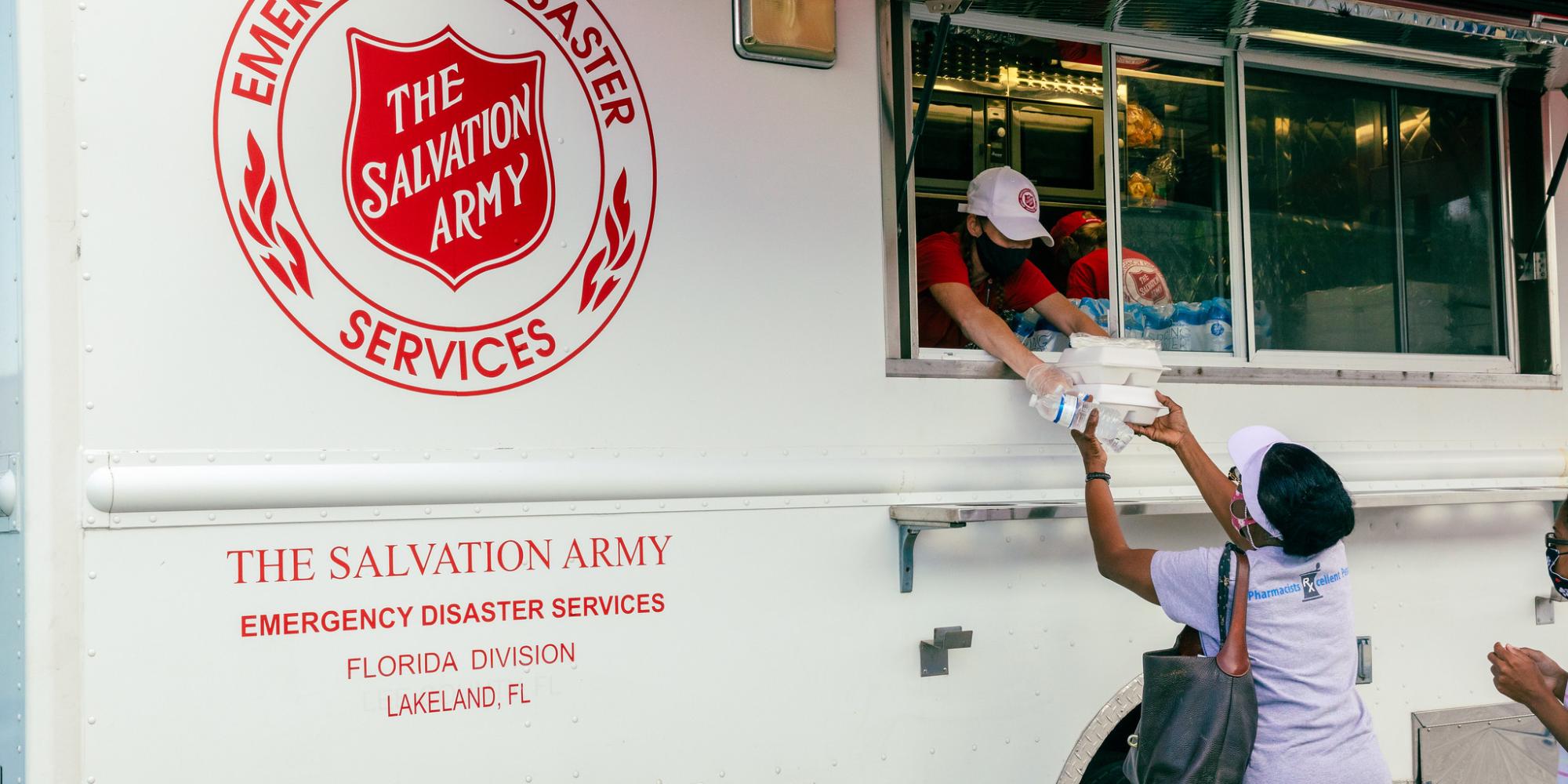 A Salvation Army emergency response vehicle