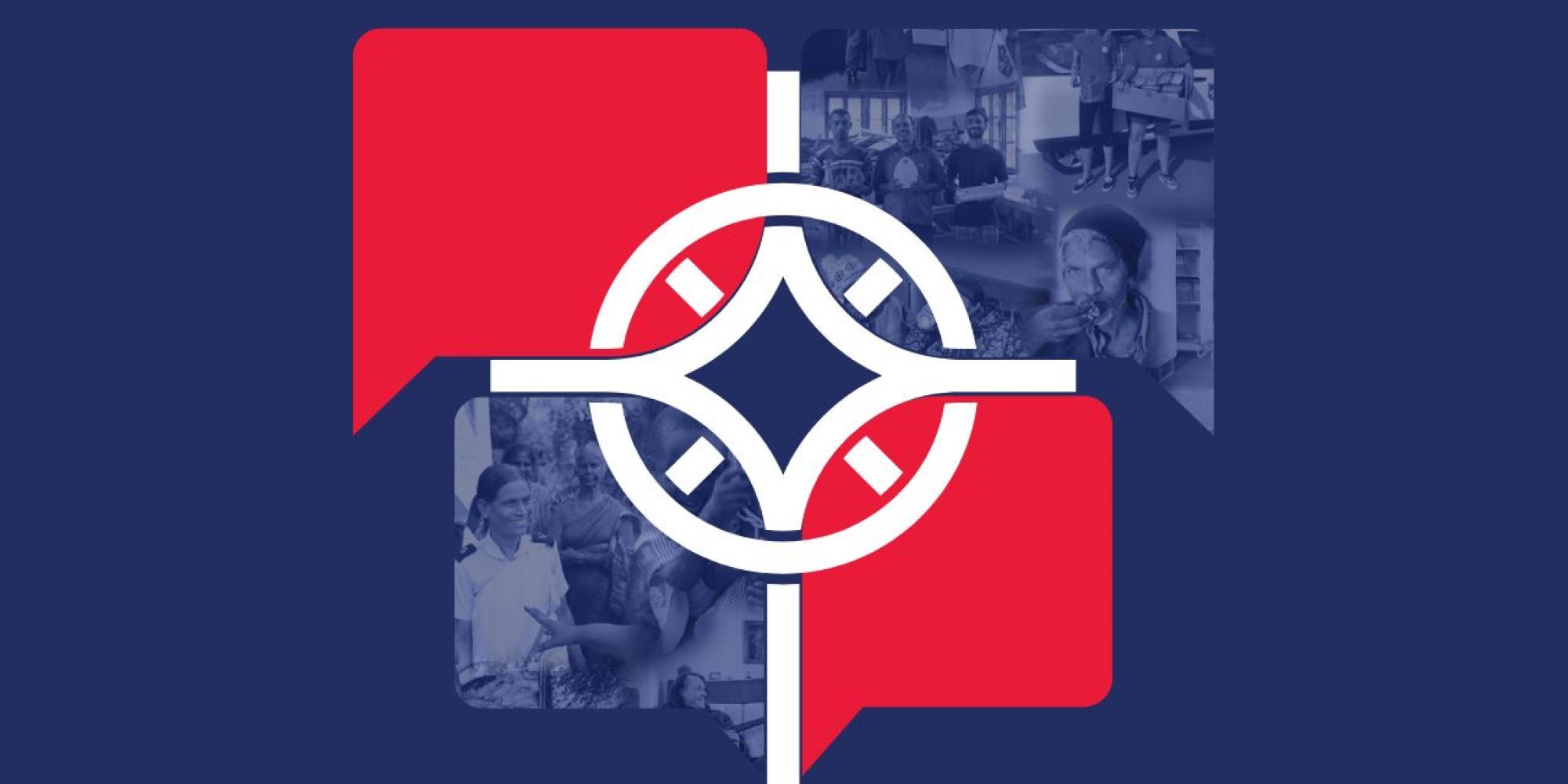 Compass logo with speech bubbles