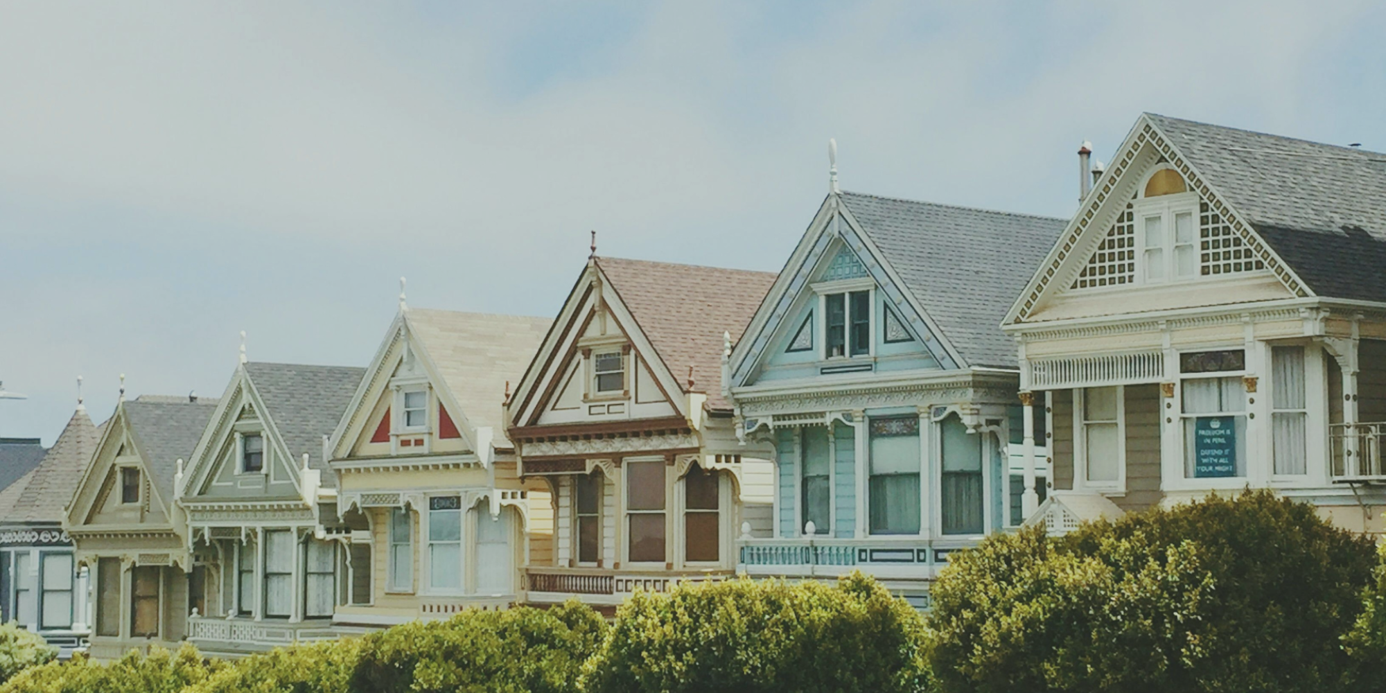 A row of colourful houses