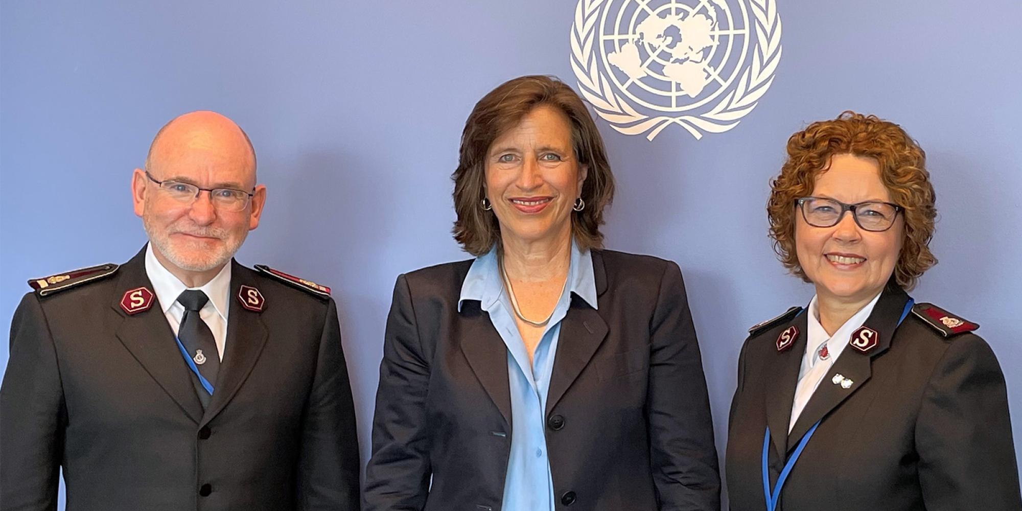 The international leader with Under Secretary General Melissa Fleming