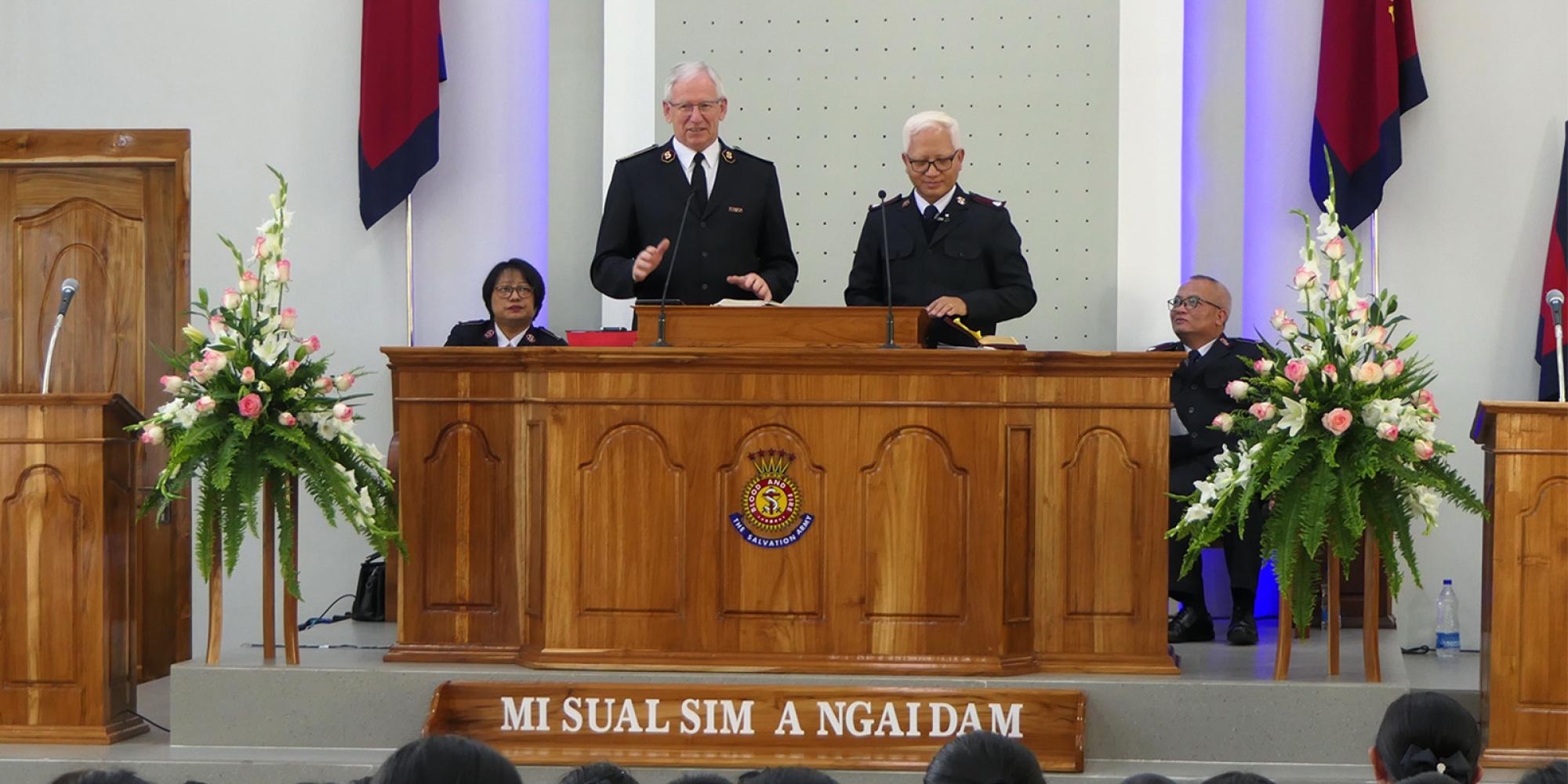 General Brian Peddle preaching