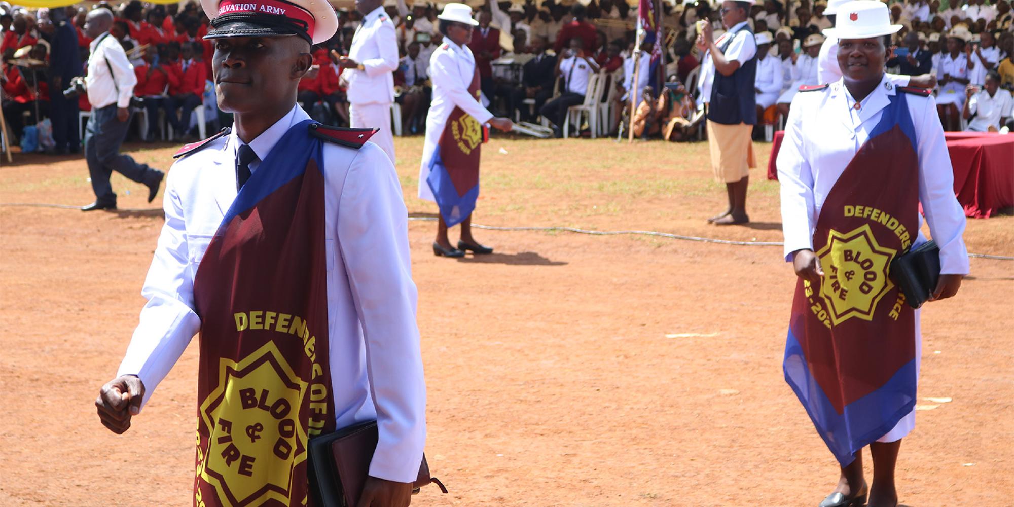 New lieutenants march across the parade ground