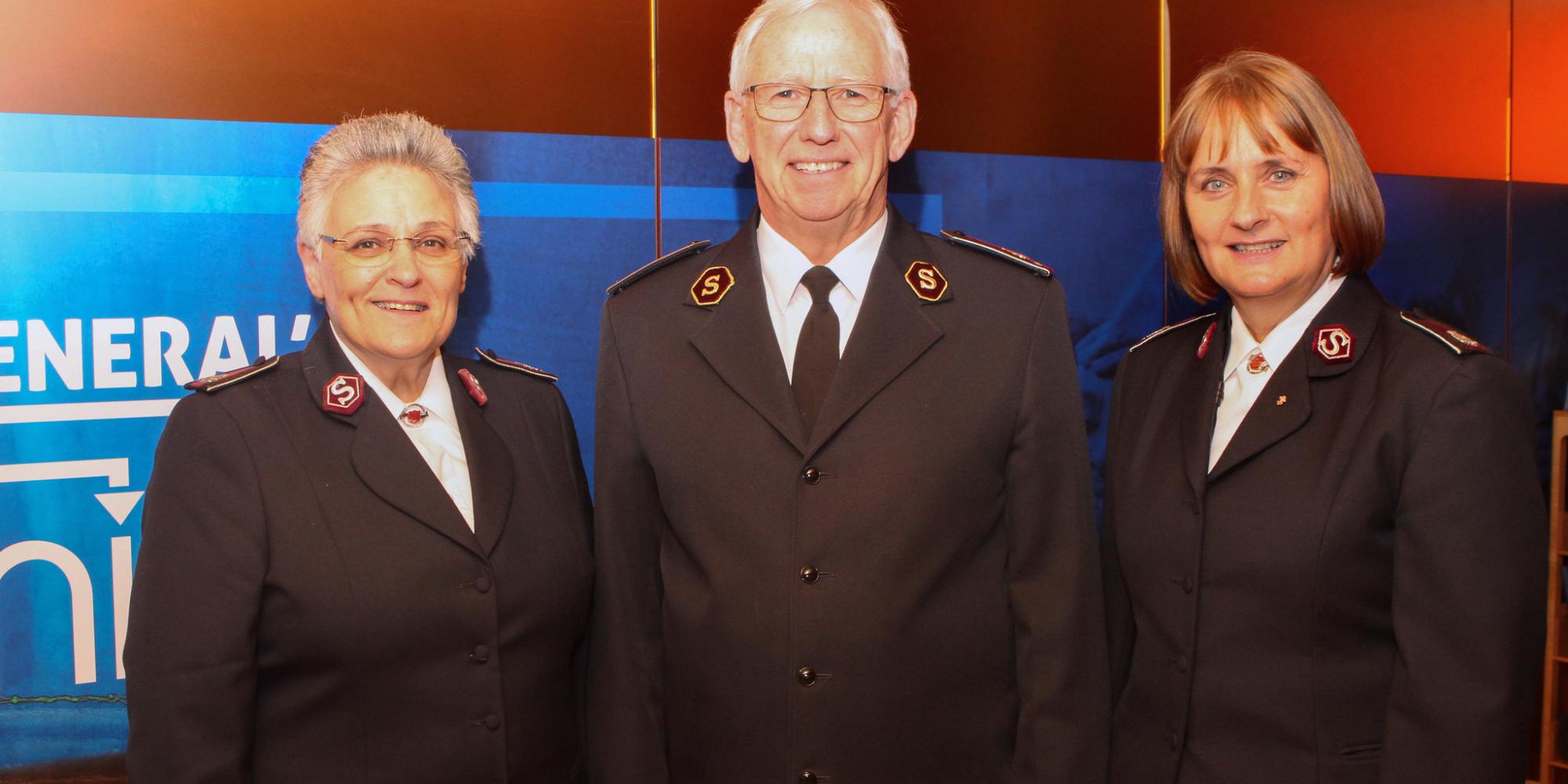 Commissioner Betty Matear with the General and Commissioner Jane Paone