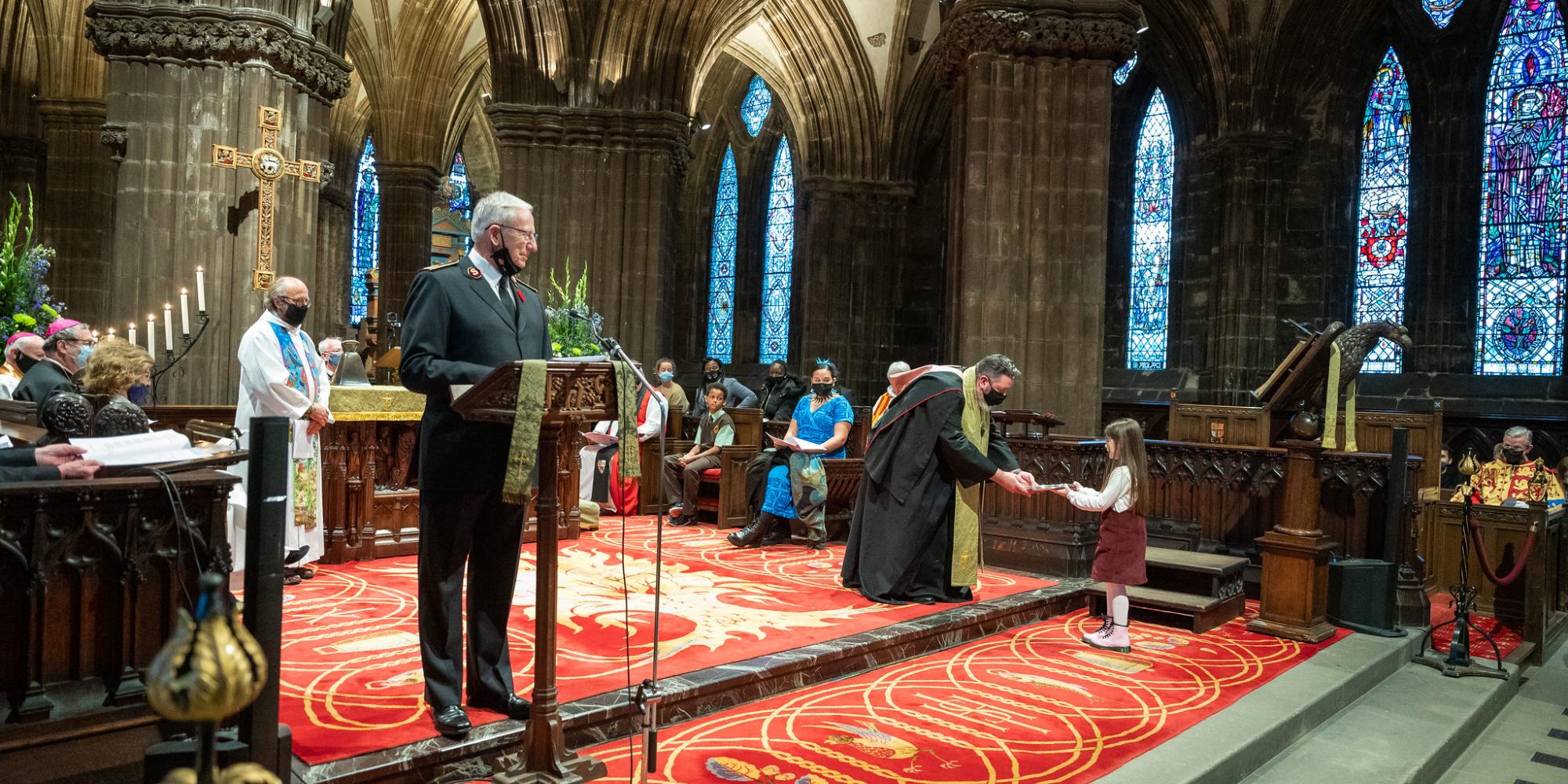 General Brian Peddle in Glasgow Cathedral