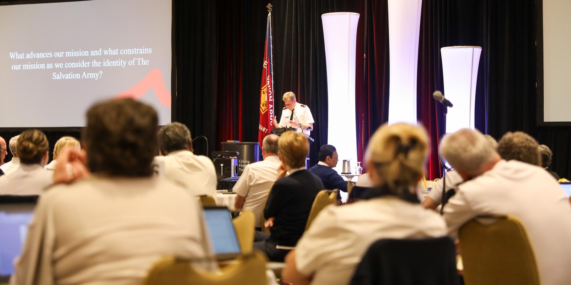 Commissioner Ted Horwood gives a presentation