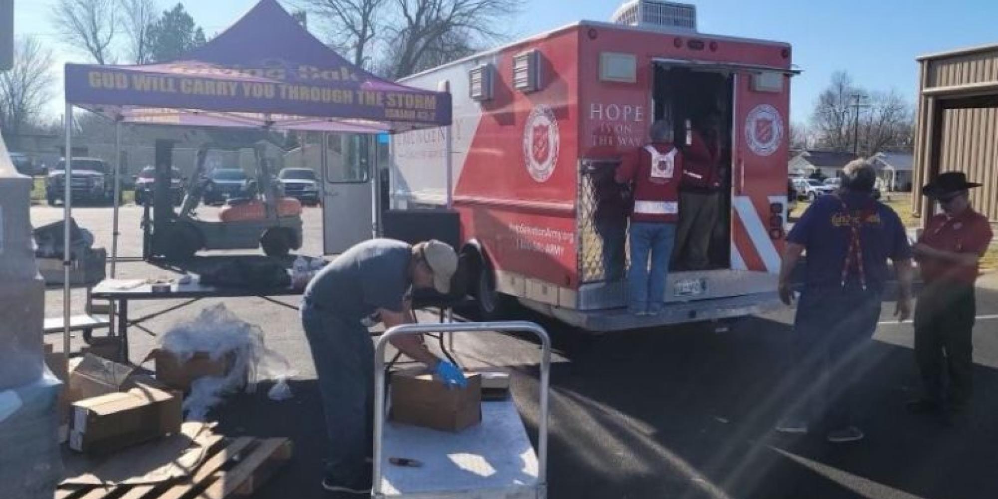 A Salvation Army emergency response vehicle
