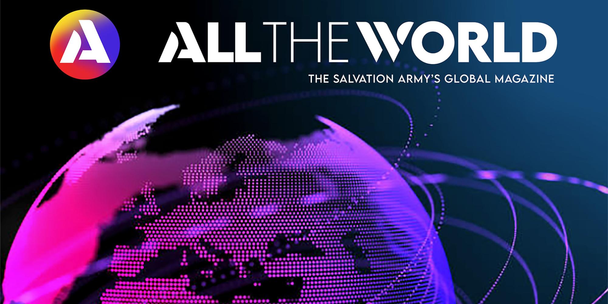 All the world magazine hero image showing a globe