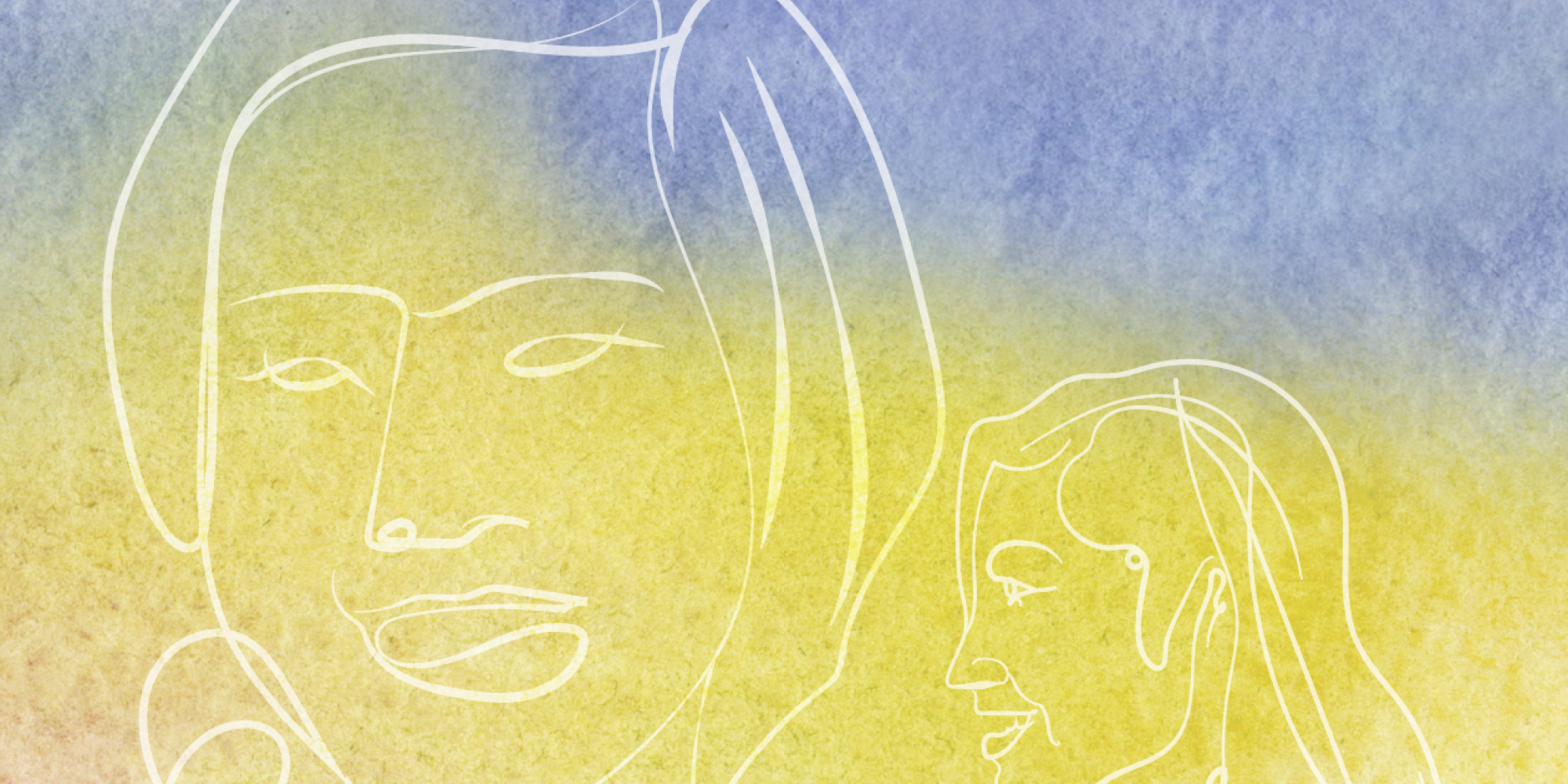 Sketch image of two women