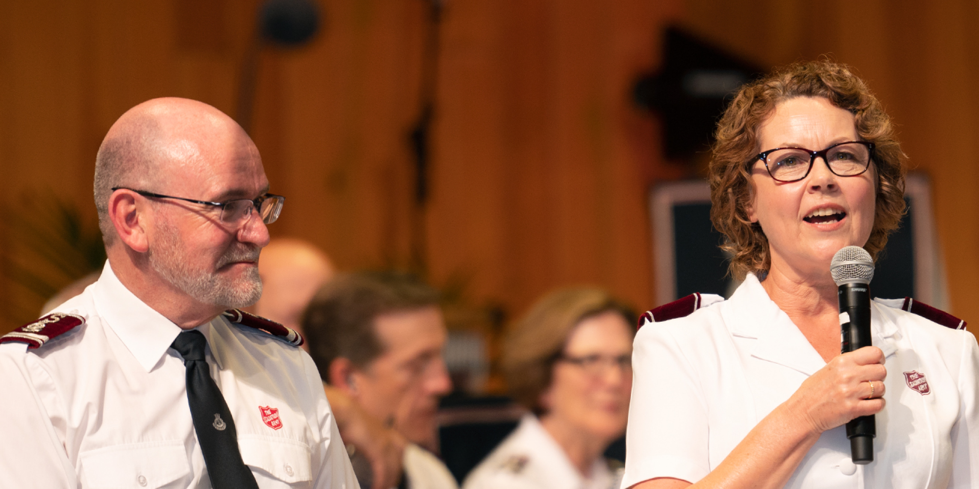 Commissioner Bronwyn Buckingham speaks into a microphone