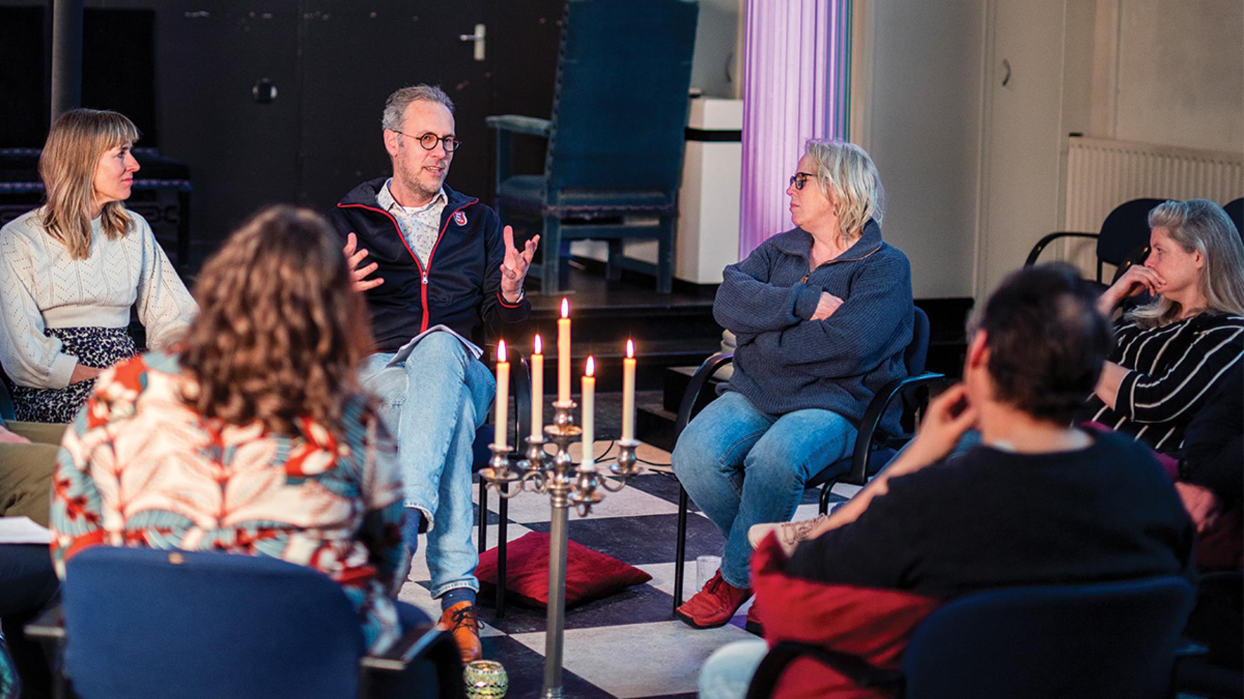A group discussion at The School for Compassion