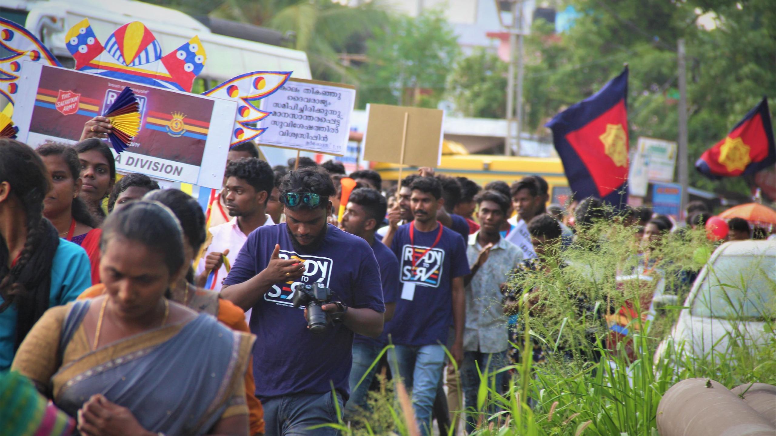 Young Salvationists march in Kerala