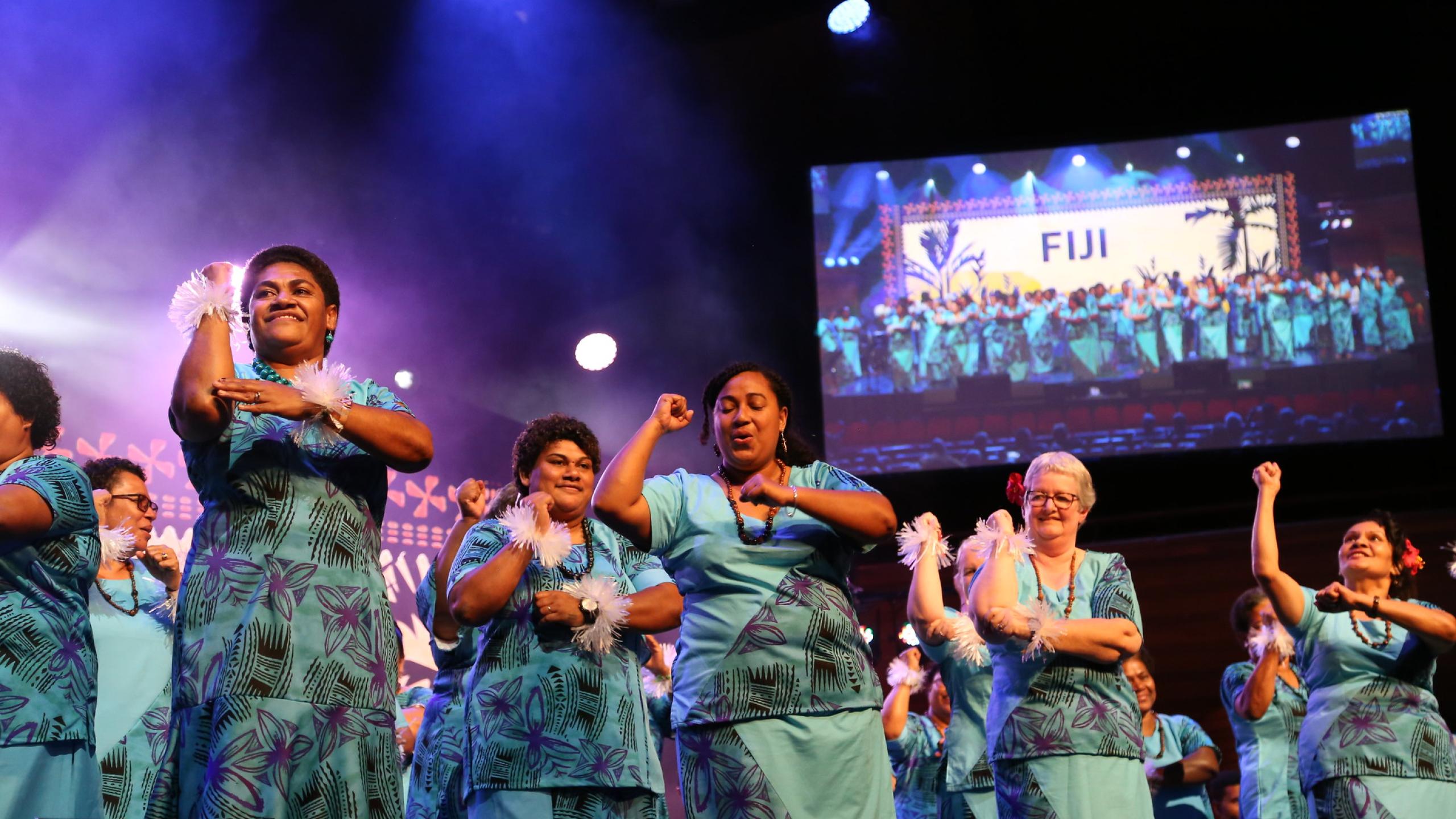 Salvationists from Fiji give a presentation