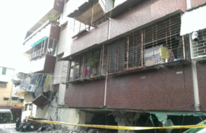 Collapsed building in Tainan