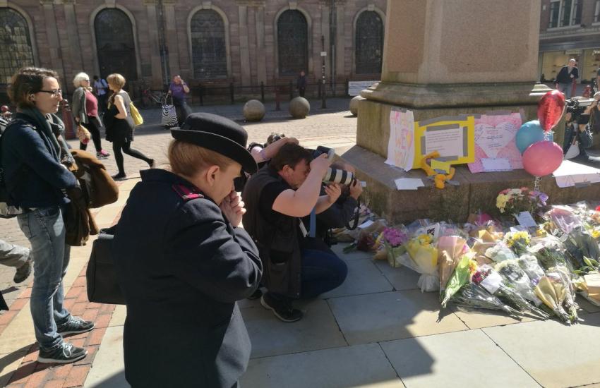 Salvation Army officer at prayer vigil