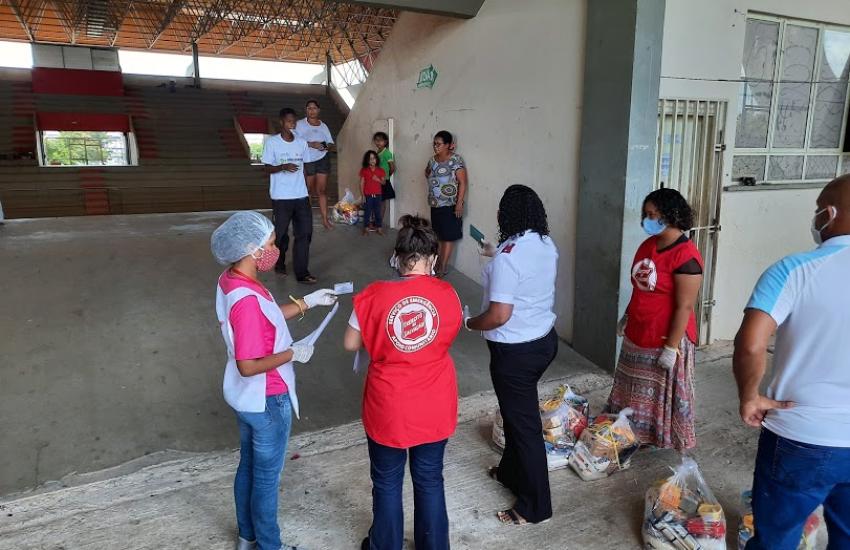Distributing essential supplies to refugees in Boa Vista, Brazil
