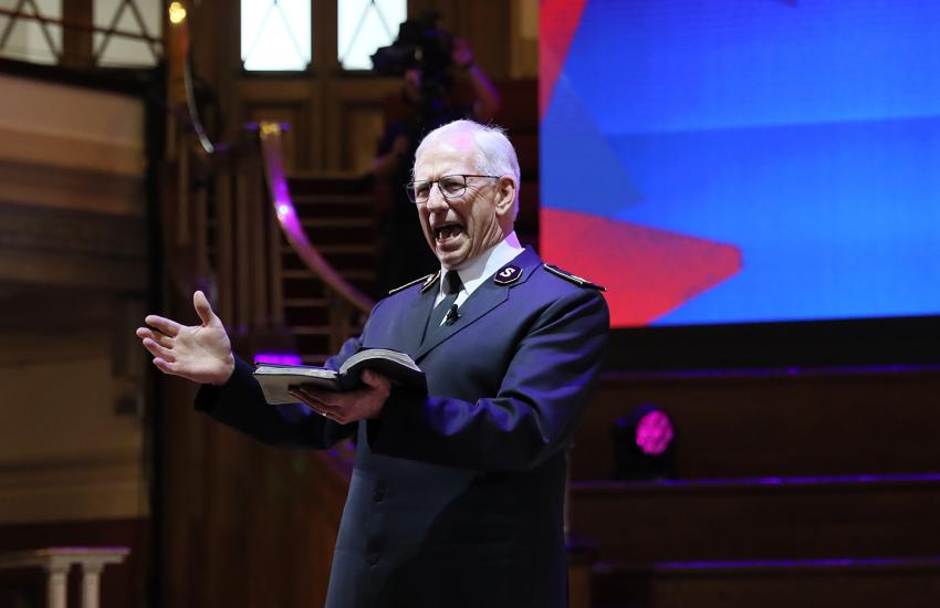 General Brian Peddle preaching