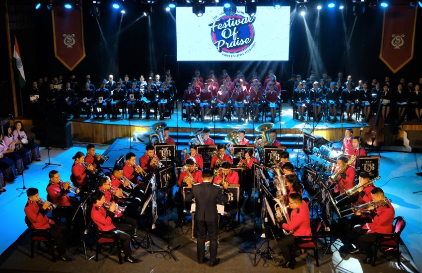 A Salvation Army brass band in concert