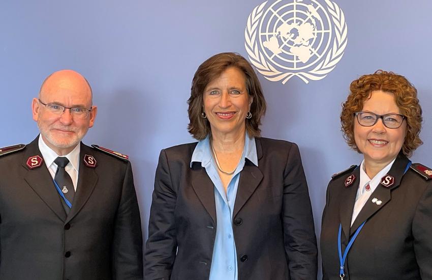 The international leader with Under Secretary General Melissa Fleming