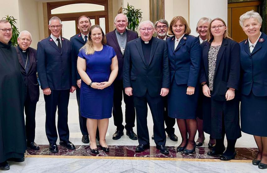 Salvationists with members of the Catholic Church