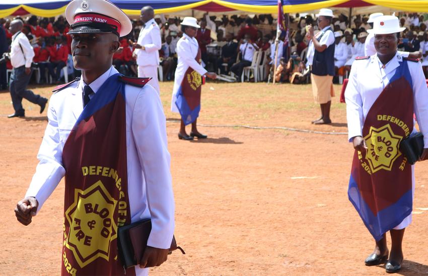New lieutenants march across the parade ground